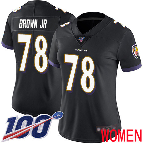 Baltimore Ravens Limited Black Women Orlando Brown Jr. Alternate Jersey NFL Football #78 100th Season Vapor Untouchable